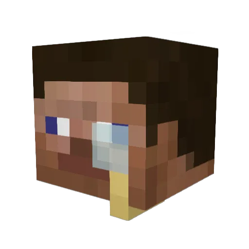 HandsomeAndRich Minecraft avatar head, 3D render