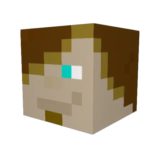 Handzeno Minecraft avatar head, 3D render