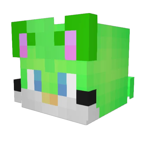 Haneko Minecraft avatar head, 3D render