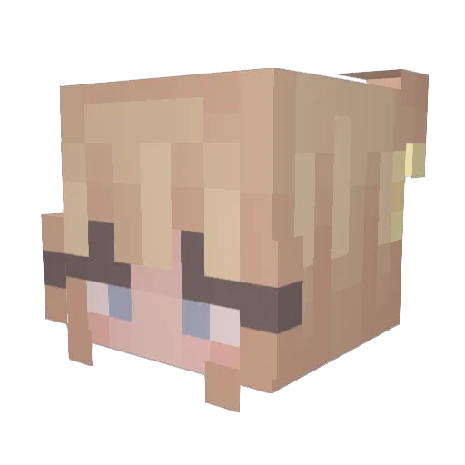 Hanemun Minecraft avatar head, 3D render