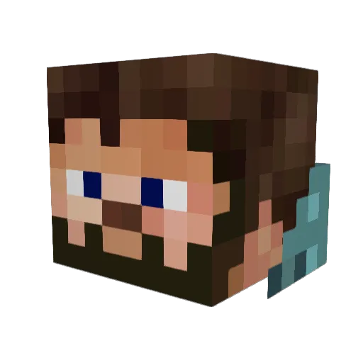 Hangoverd Minecraft avatar head, 3D render