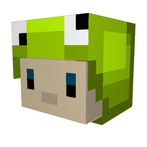 HaniHani Minecraft avatar head, 3D render