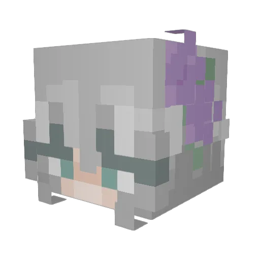 HaniaKim Minecraft avatar head, 3D render