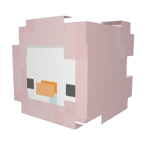 Hanikuku Minecraft avatar head, 3D render