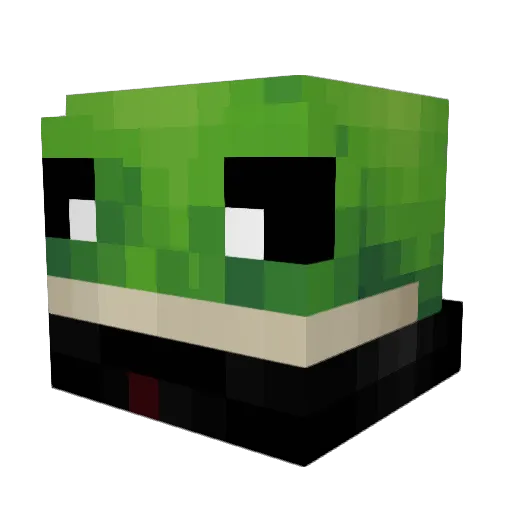 Hanjinking Minecraft avatar head, 3D render