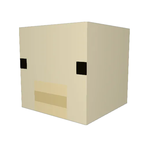 Hankwoo Minecraft avatar head, 3D render