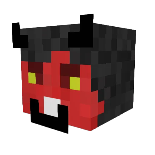 Hanlf Minecraft avatar head, 3D render