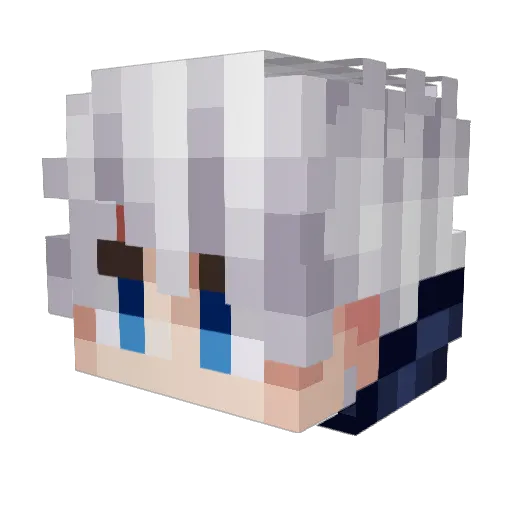 Hanma_Yujiro_ Minecraft avatar head, 3D render