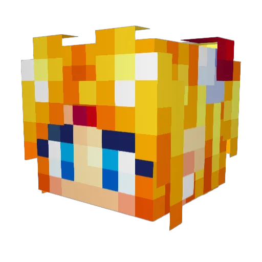 HannaMiii Minecraft avatar head, 3D render