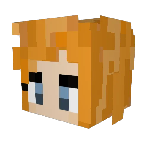Hannabellaa Minecraft avatar head, 3D render