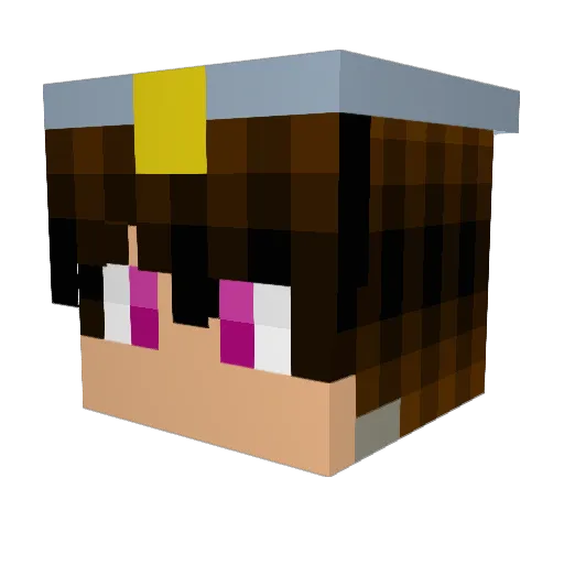 Hannage Minecraft avatar head, 3D render