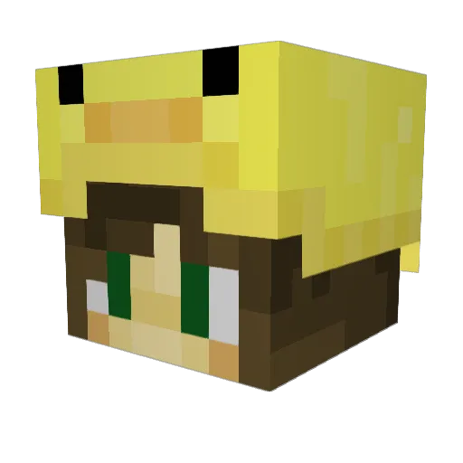 Hannah3a Minecraft avatar head, 3D render