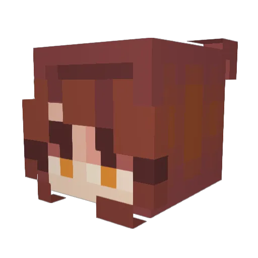 Hannahalo Minecraft avatar head, 3D render