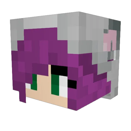 Hannahrb Minecraft avatar head, 3D render