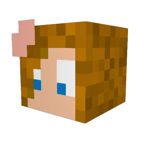 Hannanas Minecraft avatar head, 3D render