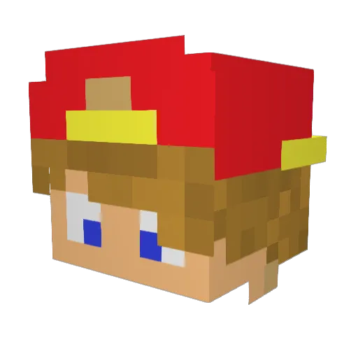 Hannigro Minecraft avatar head, 3D render