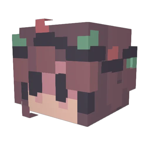 Hanniniii Minecraft avatar head, 3D render
