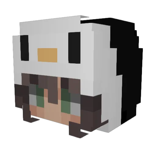 Hannyan Minecraft avatar head, 3D render