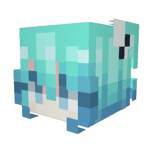 HanojAnime Minecraft avatar head, 3D render