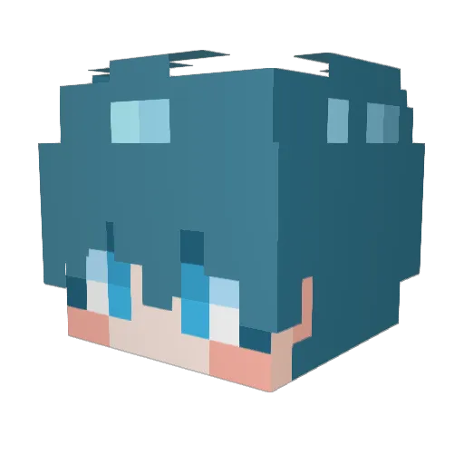 Hanons Minecraft avatar head, 3D render