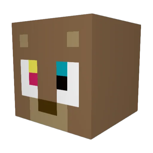Hanoolahoop Minecraft avatar head, 3D render
