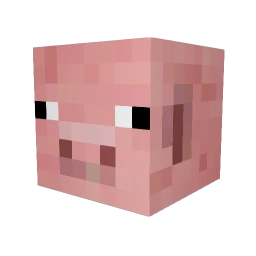 Hanov Minecraft avatar head, 3D render