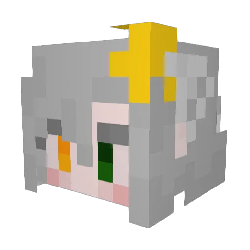 Hanpule Minecraft avatar head, 3D render