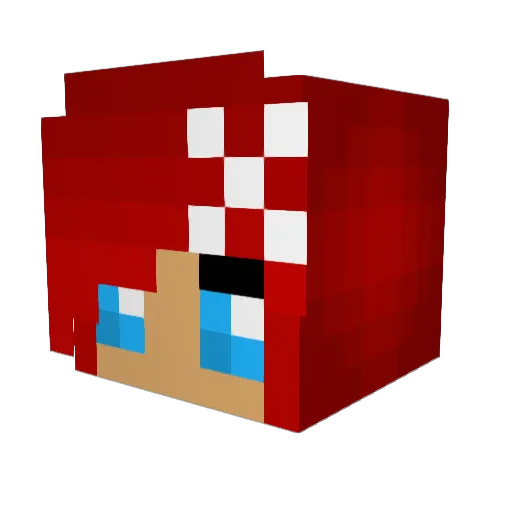 Hanqipanqi Minecraft avatar head, 3D render