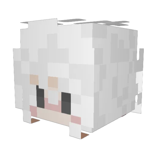 Hanrara Minecraft avatar head, 3D render
