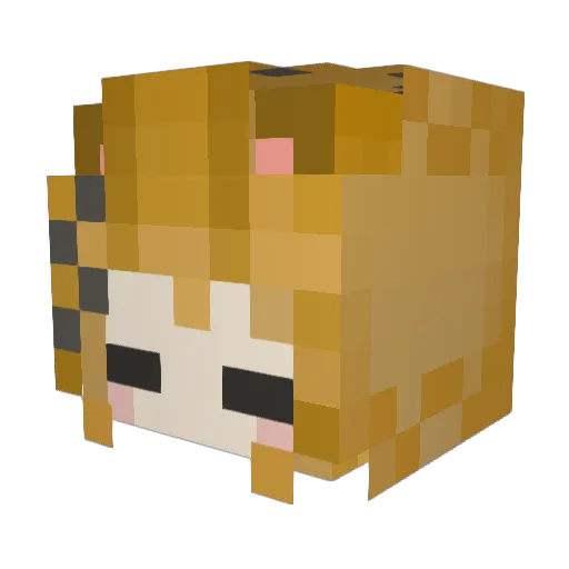 Hanream Minecraft avatar head, 3D render