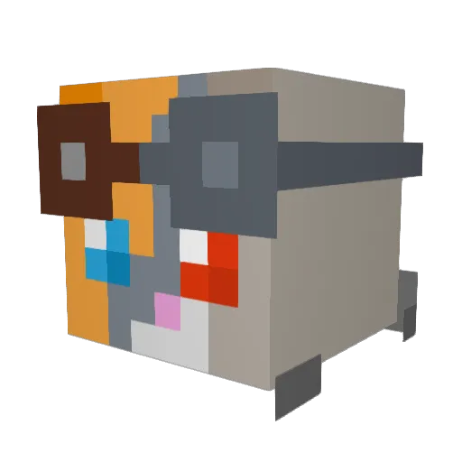 Hanschau Minecraft avatar head, 3D render