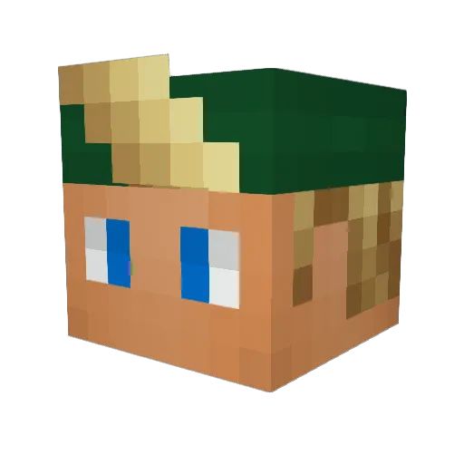 Hanschyo Minecraft avatar head, 3D render