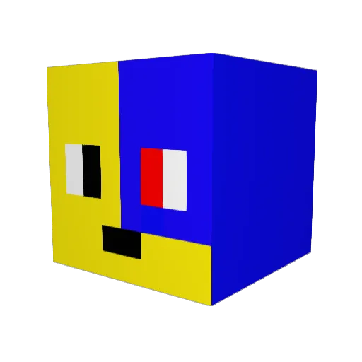 HanselGK Minecraft avatar head, 3D render
