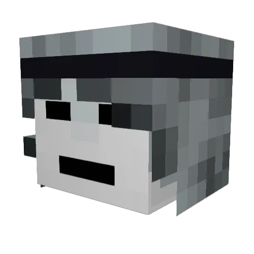 Hanseru Minecraft avatar head, 3D render