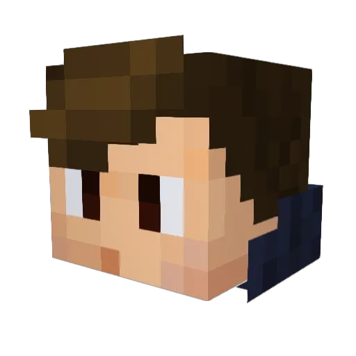 Hanstallon Minecraft avatar head, 3D render