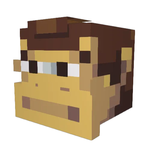 Hanstoner Minecraft avatar head, 3D render
