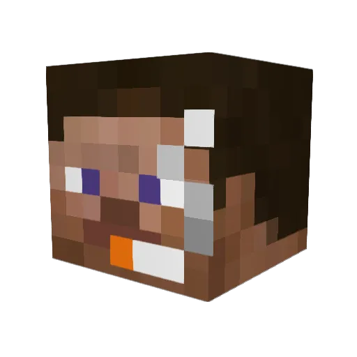Hansuwi Minecraft avatar head, 3D render