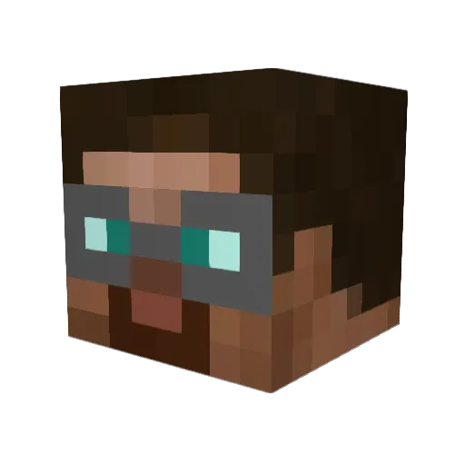 Hantangan Minecraft avatar head, 3D render
