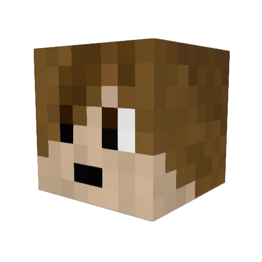 Hantish Minecraft avatar head, 3D render
