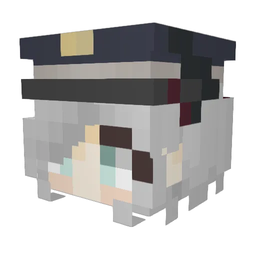 Hanuma_Makoto_ Minecraft avatar head, 3D render