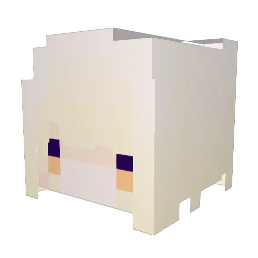 HaoLa Minecraft avatar head, 3D render