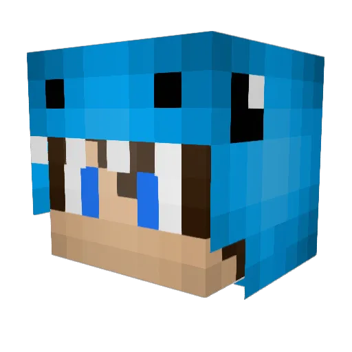 HaoR_u Minecraft avatar head, 3D render