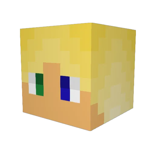 Haoiii Minecraft avatar head, 3D render