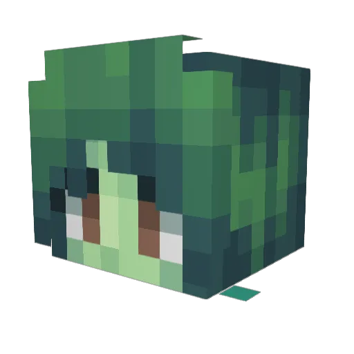HapZombie Minecraft avatar head, 3D render
