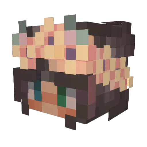 Hapfel1 Minecraft avatar head, 3D render