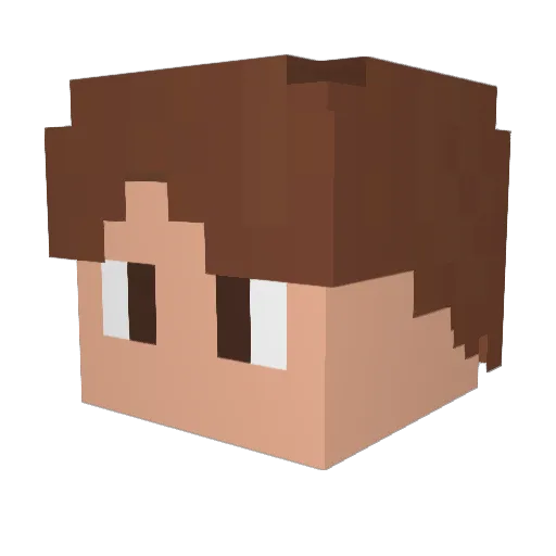 Hapmus Minecraft avatar head, 3D render