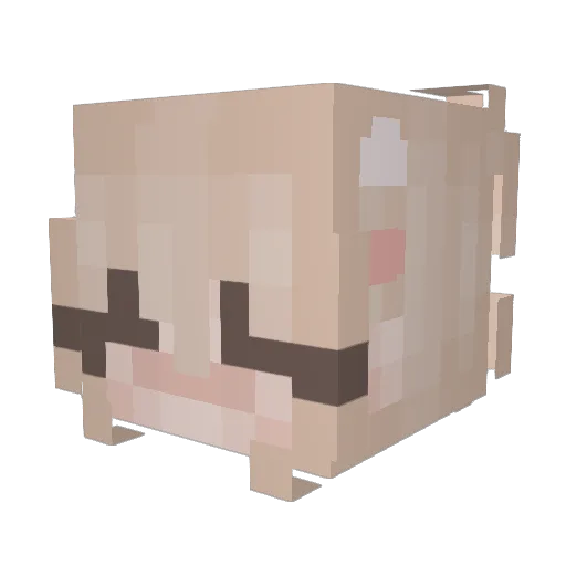 HappAnnie Minecraft avatar head, 3D render