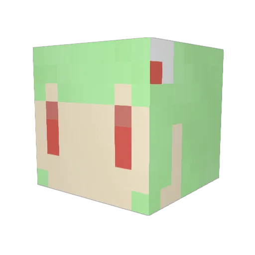 Happa006 Minecraft avatar head, 3D render