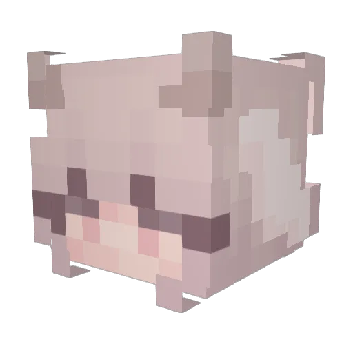 HappiPeach Minecraft avatar head, 3D render