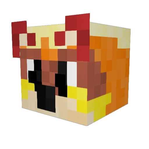 HappieFerret Minecraft avatar head, 3D render